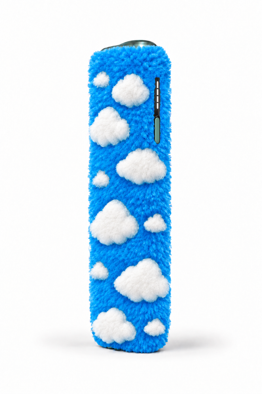 Azure fluffy case with white cloud charms