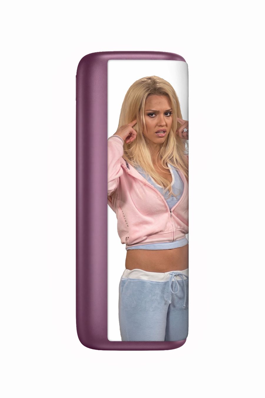 Magnetic case with a blonde woman covering her ears